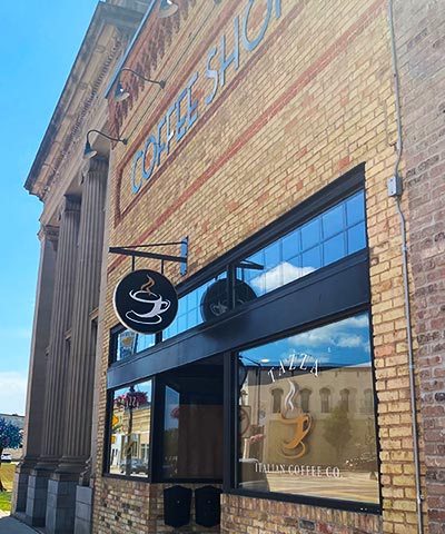 Coffee Shop De Pere WI Front Entrance of Building Coffee Shop De Pere WI Front Entrance of Building